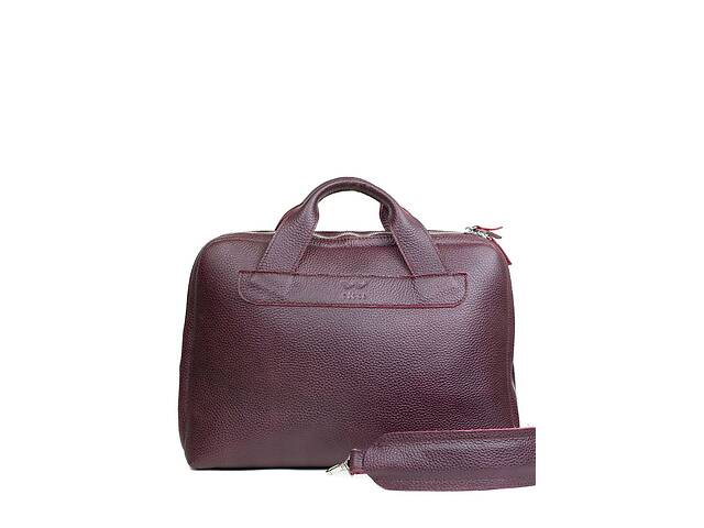 Кожаная деловая сумка Attache Briefcase бордовый флотар The Wings