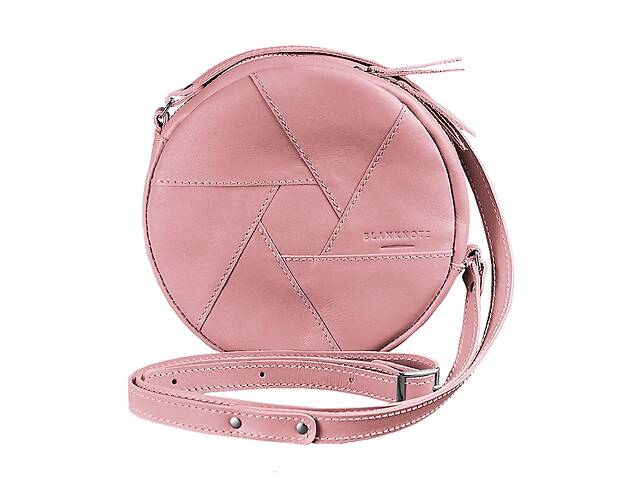 Кожаная круглая женская сумка BlankNote Розовая (BN-BAG-11-pink-peach)