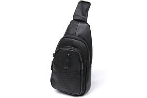 Кожаная мужская сумка через плечо Vintage 20673 Черный