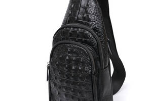 Кожаная мужская сумка через плечо Vintage 20674 Черный