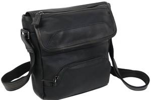 Кожаная мужская сумка планшетка на плечо Mykhail Ikhtyar Черный (45032 black)