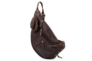 Кожаная мужская винтажная сумка через плечо Vintage 20373 Коричневый