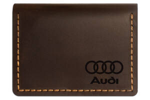 Кожаная обложка для автодокументов Anchor Stuff Audi Коричневый (as150402-4)
