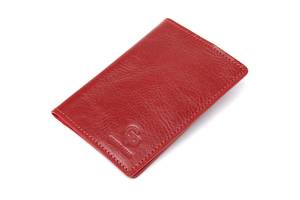 Кожаная обложка на паспорт GRANDE PELLE 11480 Красный