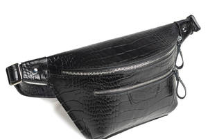 Кожаная поясная сумка Skin and Skin Bum Bag Кайман 30х17х8 см Черная (WB05BLK)