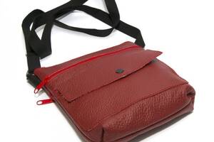 Кожаная сумка на плечо Gofin Красная (SMK-20003)