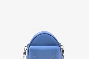 Кожаная женская мини-сумка Kroha голубой краст The Wings