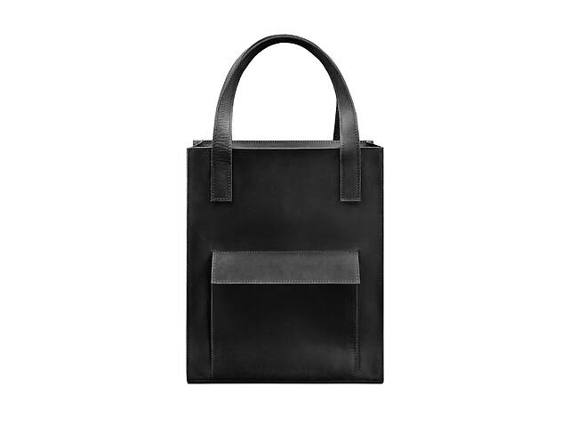 Кожаная женская сумка BlankNote Бэтси с карманом Черная (BN-BAG-10-1-g-kr)