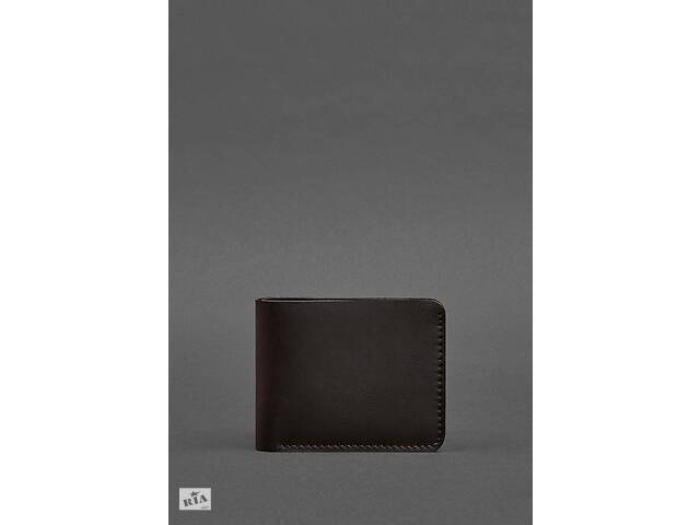 Кожаное портмоне 4.4 (с зажимом) темно-коричневое краст BlankNote