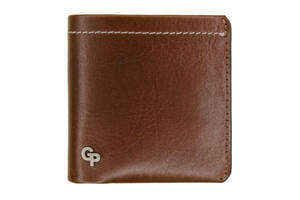 Кожаное портмоне Grande Pelle 550623 глянцевая кожа Коньячный 10 × 10 × 2