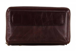 Кожаное портмоне клатч JohnMcDee 8039С Темно-коричневый