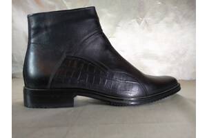 Кожаные мужские ботинки на цигейке