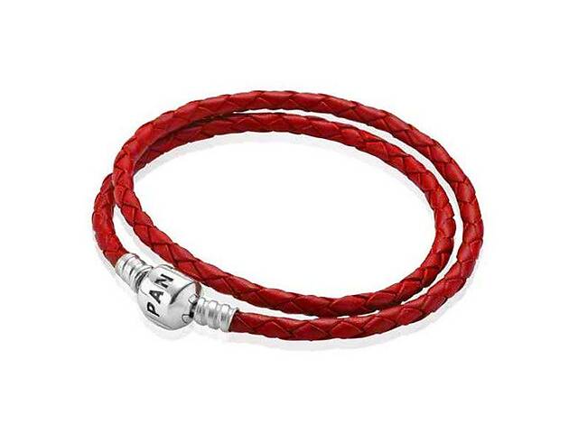 Кожаный двойной красный браслет Pandora 590705CRD-D 38