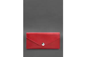 Кожаный клатч портмоне на кнопке 5.0 красный краст BlankNote