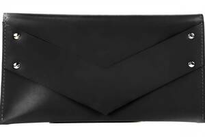 Кожаный клатч с держателем Skin and Skin 28х15 см Черный (WC01BL)