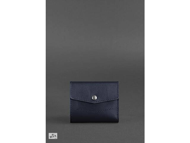 Кожаный кошелек 2.1 темно-синий Краст BlankNote