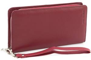 Кожаный кошелек для женщин с ручкой Marco Coverna MC-1-6056-4 (JZ6565) бордовый