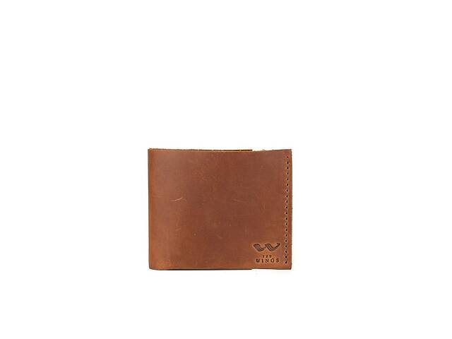 Кожаный кошелек Mini с монетницей светло-коричневый винтажный The Wings