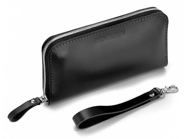 Кожаный кошелек Skin and Skin Zipper L 21х11.5х2.5 см Черный (LW06BL)