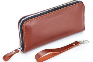 Кожаный кошелек Skin and Skin Zipper L 21х11.5х2.5 см Коньячный (LW06CO)