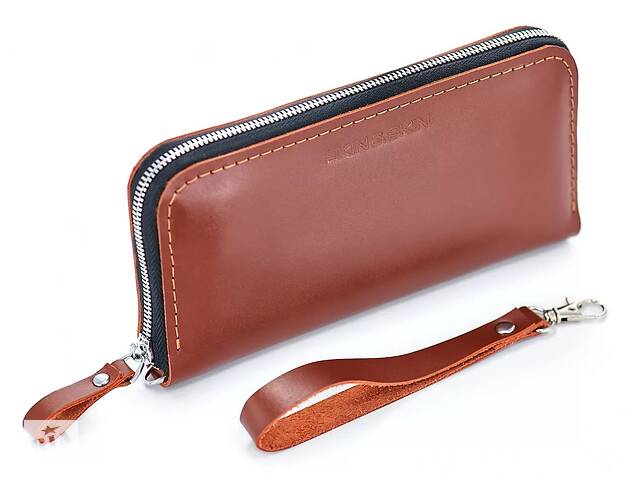 Кожаный кошелек Skin and Skin Zipper L 21х11.5х2.5 см Коньячный (LW06CO)