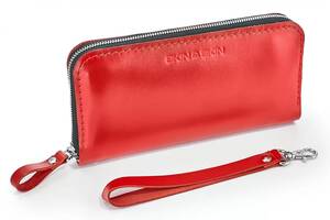 Кожаный кошелек Skin and Skin Zipper L 21х11.5х2.5 см Красный (LW06R)