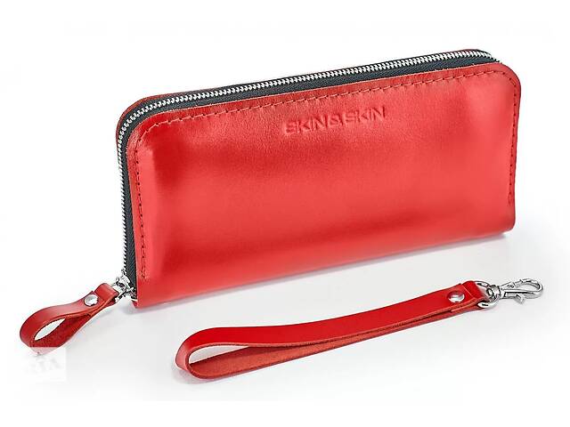Кожаный кошелек Skin and Skin Zipper L 21х11.5х2.5 см Красный (LW06R)