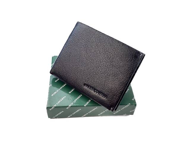 Кожаный мужской кошелек на магнитах с зажимом для денег 11,5х9 Marco Coverna 22-555-(18105) черный