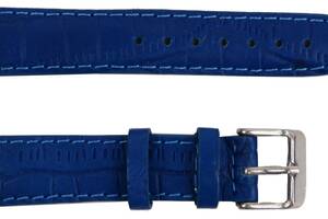 Кожаный ремешок для часов под крокодила Mykhail Ikhtyar ширина 18 мм Синий (S18-318S blue)