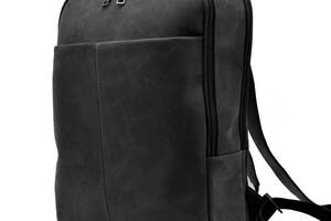 Кожаный рюкзак для ноутбука черный на два отделения RA-7280-3md Tarwa