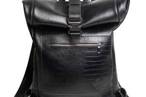Кожаный рюкзак Skin and Skin Roll Кайман L Черный (BP01BLK)