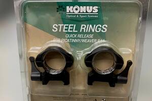 Крепление для прицела KONUS STEEL-QR – быстросъемные кольца 25.4 мм, средние, на планку Пикатинни/Вивера Купи