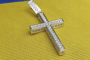 Крест полностью в камнях Maxi Silver 3598