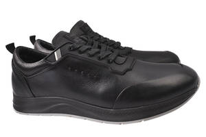 Кросівки чоловічі з натуральної шкіри на низькому ходу на шнурівці колір Чорний Belvas 35-21DTC 42