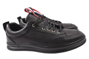 Кросівки чоловічі з натуральної шкіри на низькому ходу на шнурівці колір Чорний Ridge 427-21DTC 43