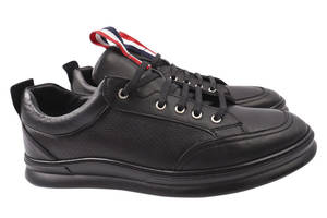 Кросівки чоловічі з натуральної шкіри на низькому ходу на шнурівці колір Чорний Ridge 427-21DTC 42