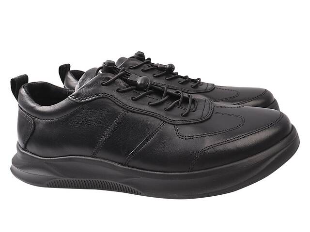 Кросівки чоловічі з натуральної шкіри на низькому ходу на шнурівці колір Чорний Marion 27-21DTS 41