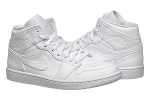 Кроссовки мужские Jordan 1 Mid White (554724-130) 40 Белый