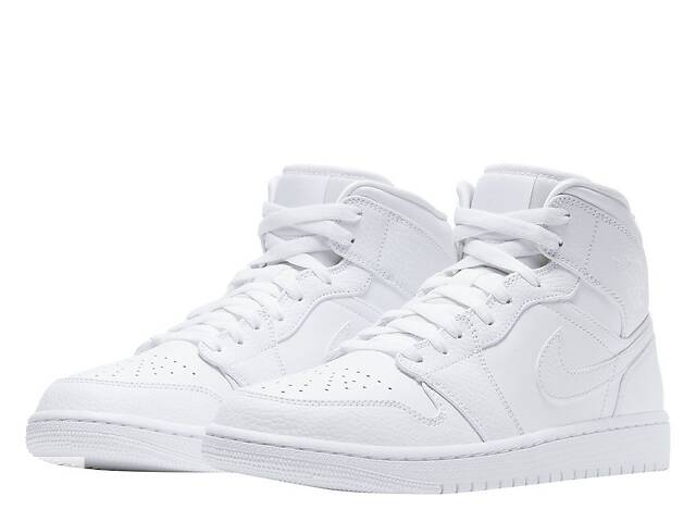 Кроссовки мужские Jordan 1 Mid White (554724-130) 45.5 Белый