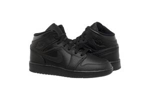 Кроссовки женские Jordan 1 Mid (Gs) Black (554725-091) 37.5 Черный