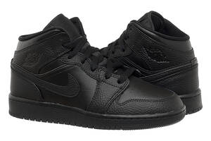 Кроссовки женские Jordan 1 Mid (Gs) Black (554725-091) 37.5 Черный