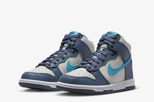 Кроссовки женские Nike Dunk High Gs Grey Blue (DB2179-006) 36.5 синий