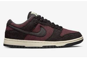 Кроссовки женские Nike Dunk Low 'Fleece' (DQ7579-600) 37.5 Бордовый