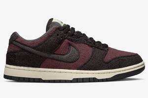 Кроссовки женские Nike Dunk Low 'Fleece' (DQ7579-600) 37.5 Бордовый