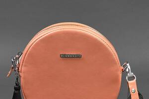 Круглая кожаная женская сумочка Tablet коралловая BlankNote