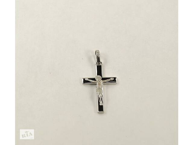 Кулон Крест мужской с эмалью Maxi Silver 7787