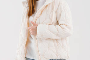 Куртка однотонная женская Brands 23826 M Молочный (2000990317599)