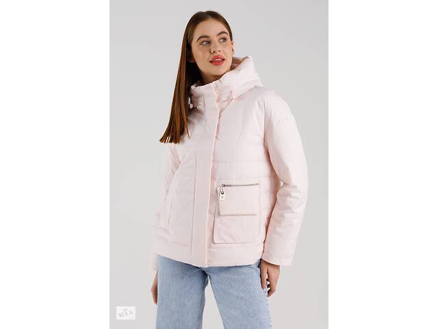 Куртка однотонная женская On me M22203 2XL Розовый (2000990313454)
