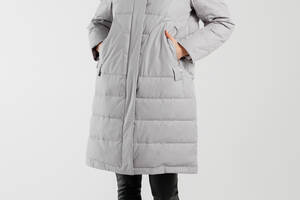 Куртка однотонная женская On me M22241 XL Светло-серый (2000990314703)