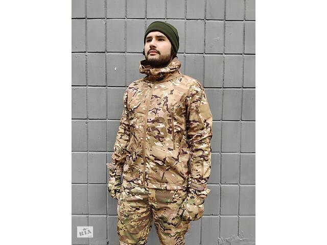 Куртка софтшел на флисе (до -10) не продуваемая мультикам зимняя тактическая военная армейская 3XL Купи уже